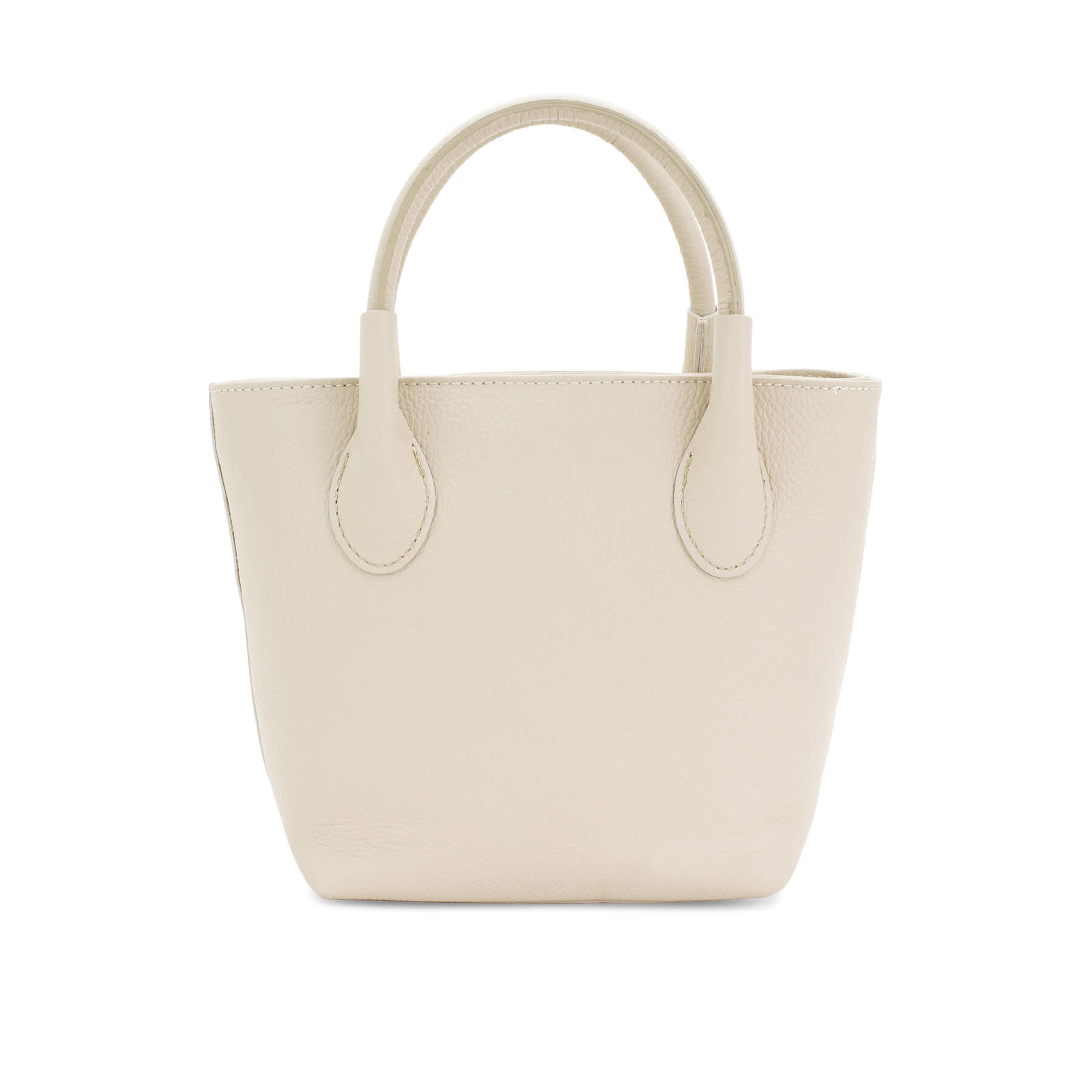 Italian Designer Leather Grab Bag in Domenico Stone