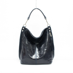 Italian Designer Black Soft Leather Right Pocket Hobo Bag Zeta