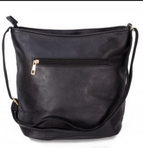 Alternative view of Stylish Medium Soft Faux Vegan Leather Cross Body Handbag Black