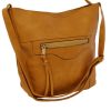 Stylish Medium Soft Faux Vegan Leather Cross Body Handbag Concettina Mustard