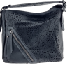 Decorative Overlay Hobo Handbag Black