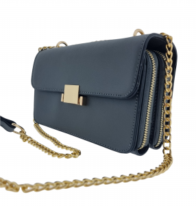 Alternative view of Chain Strap Cross Body Bag, Flap Dark Grey