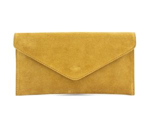 Suede leather clutch