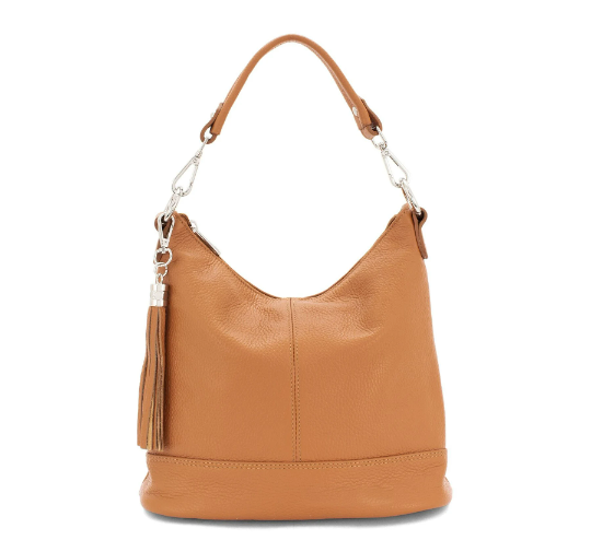 Italian Designer Leather Bucket Bag with Tassel- Swolit Tullio Tan