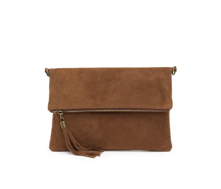 Suede Leather Clutch ( Leather Handbag, Bag )