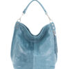Italian Designer Soft Leather Right Pocket Hobo Bag- Swolit Zeta Dusty Blue