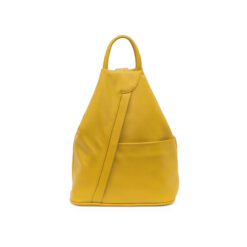 Italian Leather Triangular Backpack- Swolit Ilaria Mustard