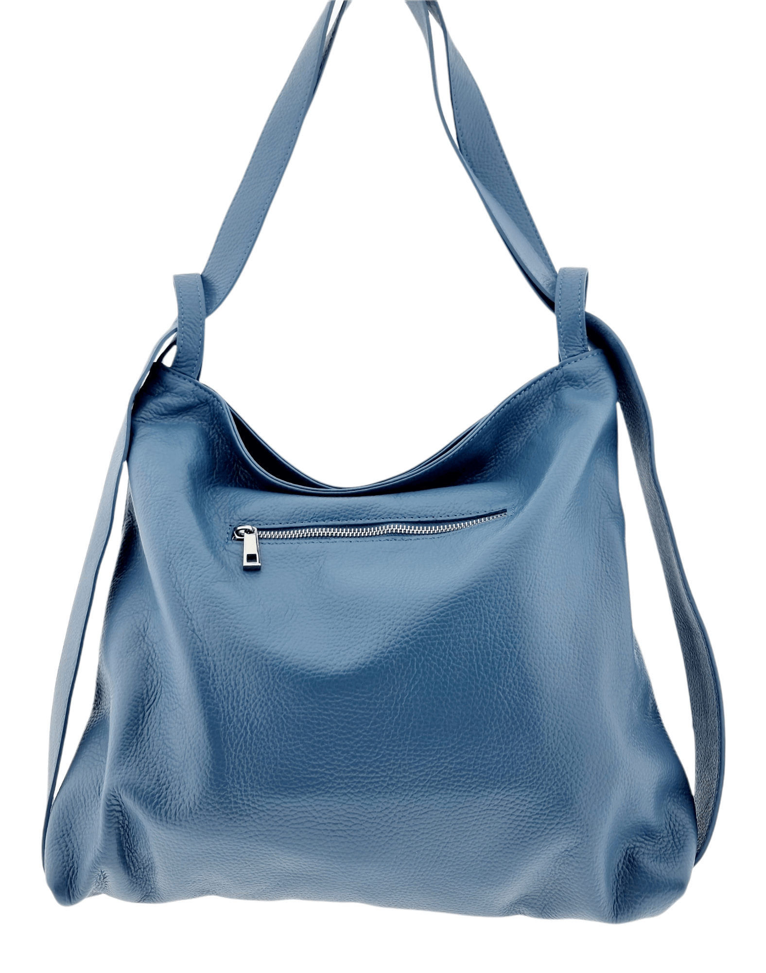 Italian Leather High Quality Large Leather Convertible Backpack -Ultimati Dusty Blue