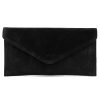 Suede leather clutch