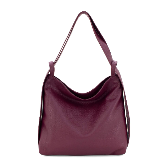 Italian Leather High Quality Large Leather Convertible Backpack-Ultimati Burgundy