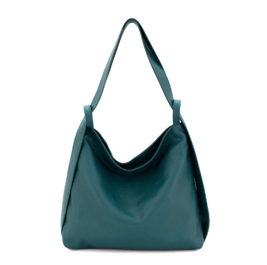 Italian Leather High Quality Large Leather Convertible Backpack -Ultimati Teal