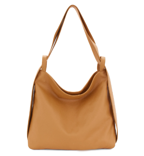 Italian Leather High Quality Large Leather Convertible Backpack Ultimati - Dark TanTan