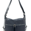 Italian Designer Soft Leather Convertible Backpack Bag- Swolit Ninetta Navy
