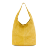 Italian Designer Soft Leather Full Croc Print Hobo- Swolit Gioia Mustard
