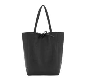 Italian Plain Leather Soft Tote Shopper Swolit Benedetta Black