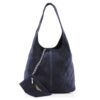 Italian Designer Soft Suede Leather  Shoulder Bag-Swolit Bellissima - Navy