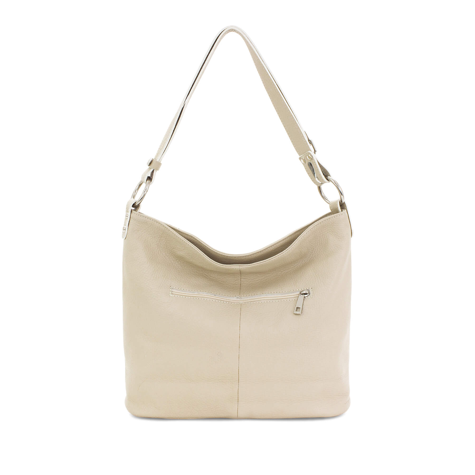 Italian Designer Leather Handbag with Adjustable Strap Stella - Stone - Image 5