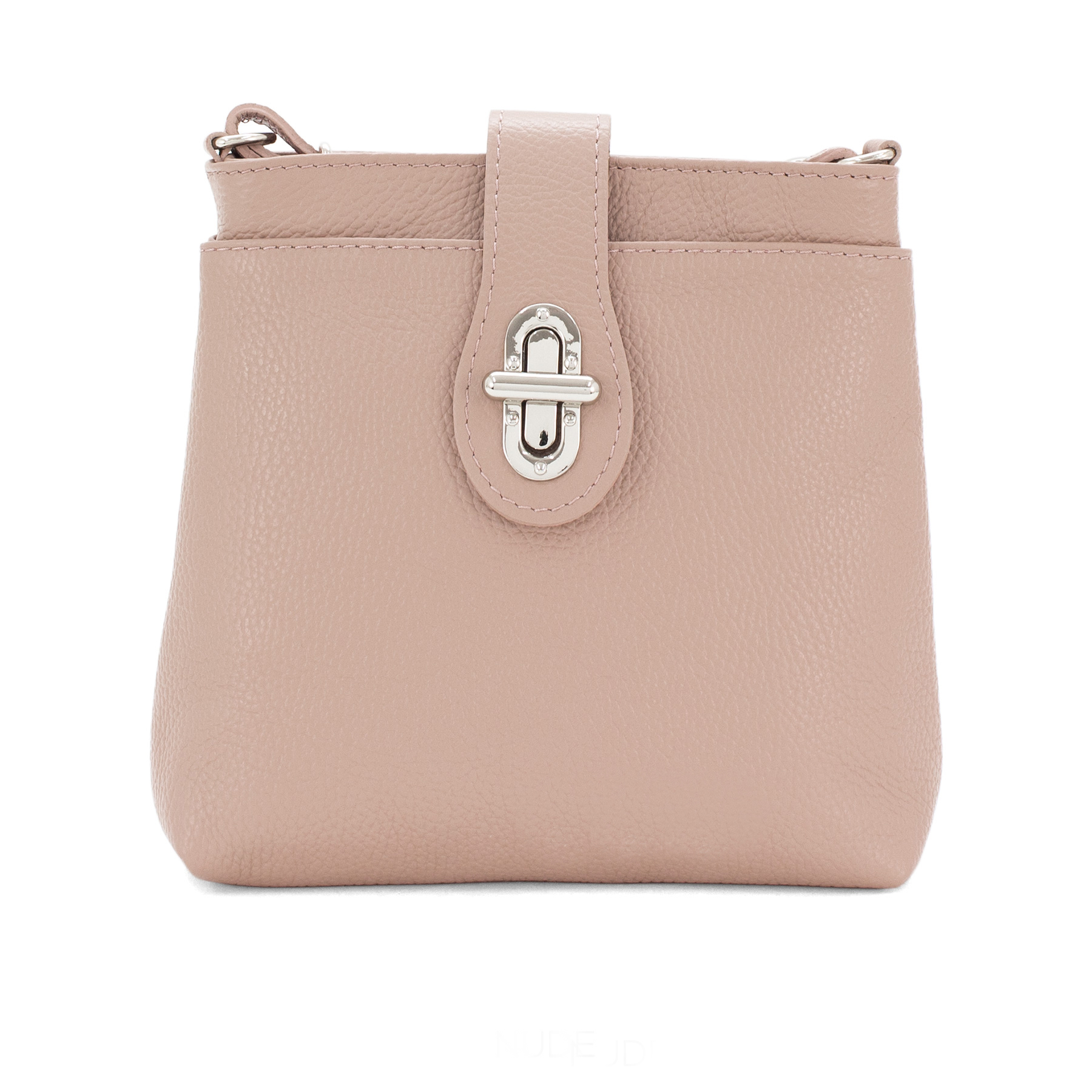 Italian Designer Leather Multi-compartment Crossbody Cleo Nude