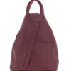 Italian Designer Soft Leather Triangular Backpack Ilaria Burgundy