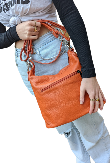 Alternative view of Italian Designer Leather Bucket Bag with Tassel- Swolit Tullio New Mustard