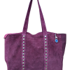 Italian Stylish Studded Suede Leather Soft Tote Shopper Swolit - Popolare - Oxblood