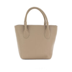 Italian Designer Leather Grab Bag - Swolit Domenico - Dark Beige