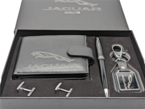 Alternative view of Genuine Leather, Jaguar inspired Wallet, Key Fob, Pen Boxed Gift Set Gift Boxed