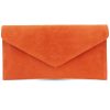 Suede leather clutch