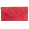 Suede leather clutch