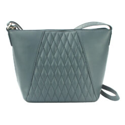 Genuine Leather Crossbody Handbag in Grey