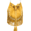 Suede Fringed Bucket Bag