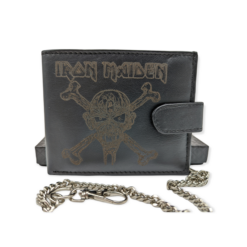 Genuine Leather Iron Maiden Band Bikers Wallet With with RFID, Safety Chain Gift boxed-Limited Stock