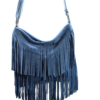 Suede Leather Double Fringe Cross Body
