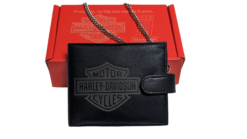 Genuine Leather Harley davidson Wallet with RFID, Safety Chain Gift boxed-Limited Stock