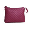 Leather Crossbody handbag with quilted detailing- Dark Pink