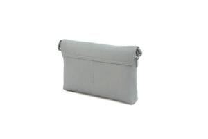 Alternative view of Small Leather Crossbody handbag with ring tassel detail-Light Grey
