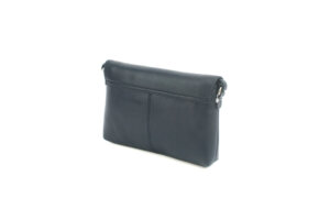 Alternative view of Small Leather Crossbody handbag with ring tassel detail-black