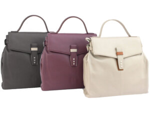 Alternative view of Finest Soft Leather Crossbody Handbag with Buckle Detail- Dusty Pink/ Stone