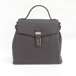 Finest Soft Leather Crossbody Handbag with Buckle Detail- Black/Ivory