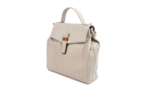 Alternative view of Finest Soft Leather Crossbody Handbag with Buckle Detail- Stone/Tan