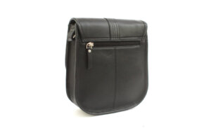 Alternative view of Finest Soft Leather Crossbody Saddle Bag- Black