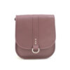 Finest Soft Leather Crossbody Saddle Bag- Dusty Pink
