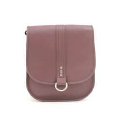Finest Soft Leather Crossbody Saddle Bag- Dusty Pink