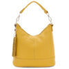 Italian Designer Leather Bucket Bag with Tassel- Swolit Tullio New Mustard