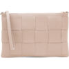 Italian Leather Woven Crossbody Bag / Clutch - Swolit Capri Nude
