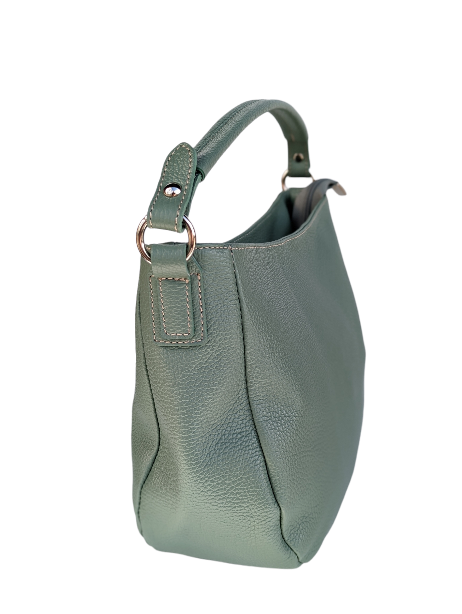 Italian Designer Leather Cross body Handbag - Swolit Miuccia New Sage Green - Image 2