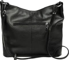 Italian Designer Leather Handbag with Adjustable Strap Stella Black - Image 5
