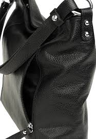 Italian Designer Leather Handbag with Adjustable Strap Stella Black - Image 6