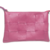 Italian Leather Woven Crossbody Bag / Clutch - Swolit Capri Magenta/Fuchsia
