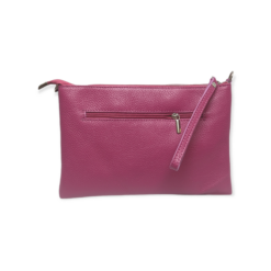 Alternative view of Italian Leather Woven Crossbody Bag / Clutch - Swolit Capri Magenta/Fuchsia